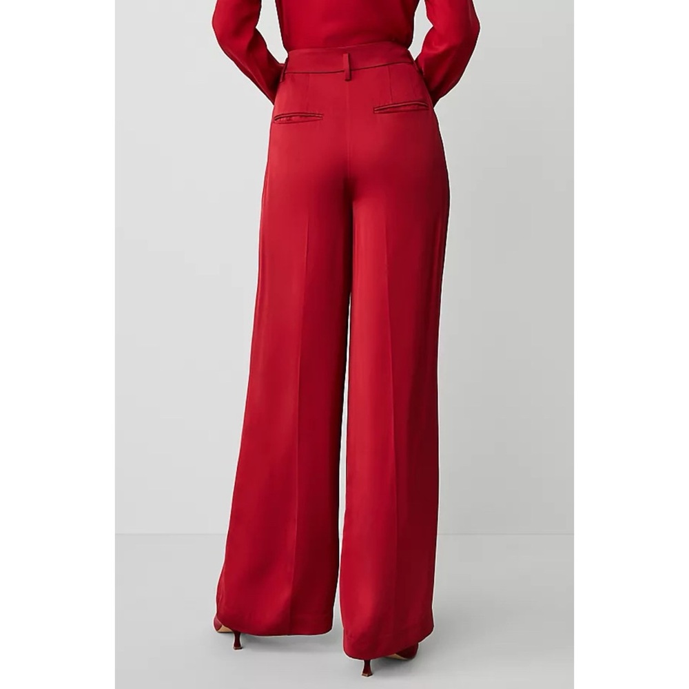 Ann Taylor / The Dramatic Wide Leg Satin Red Pants - Picture 2 of 7